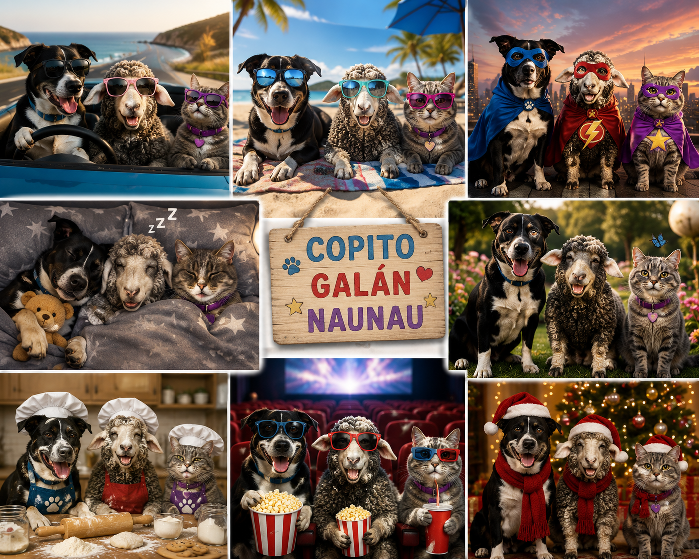 Collage de aventuras imaginarias